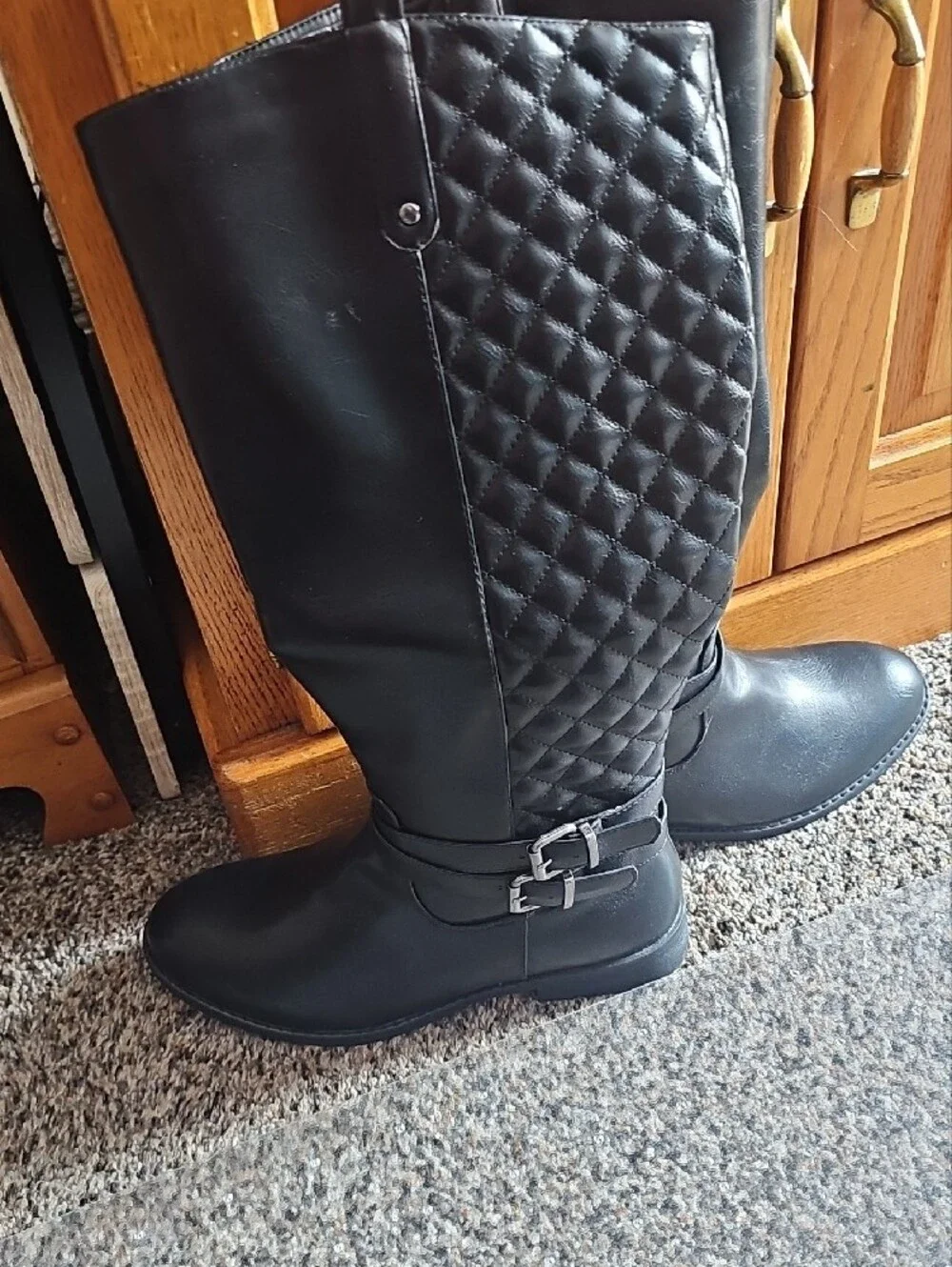Vepose Black Over-the-Knee Riding Boots